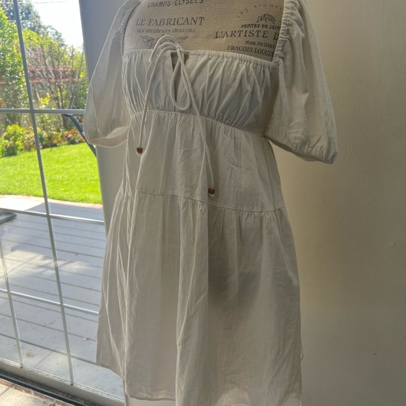 Zara White Puff Sleeve Sundress Color White Size Small - Picture 12 of 12